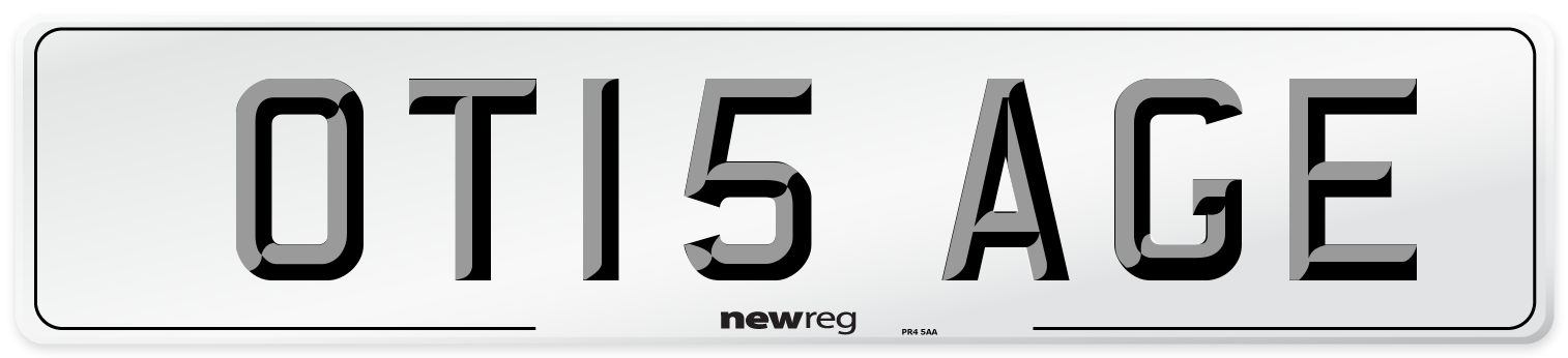 OT15 AGE Number Plate from New Reg